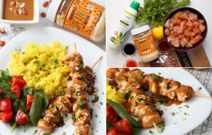 Fitness Recipe: Crispy Chicken Skewers with Peanut Sauce