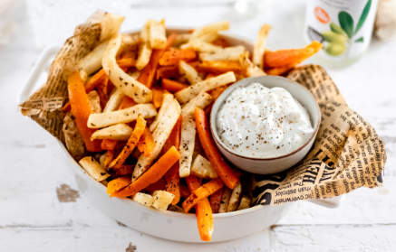 Fitness Recipe: Baked Veggie Fries with Cottage Cheese Dip