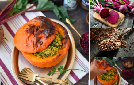 Fitness recipe: Hokkaido squash stuffed with quinoa, beetroot, and tomatoes