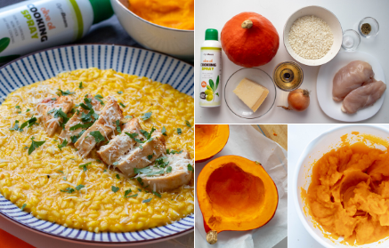 Fitness recipe: Creamy chicken risotto with hokkaido pumpkin