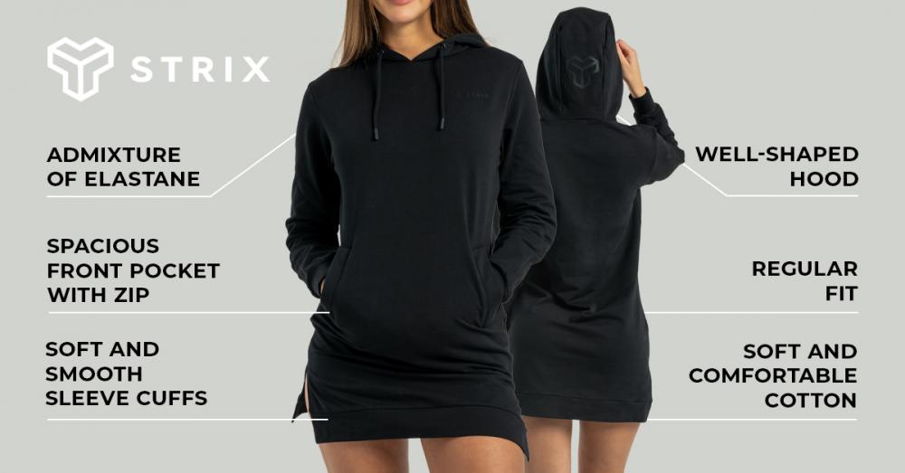 Women‘s ALPHA Longline Hoodie Black - STRIX