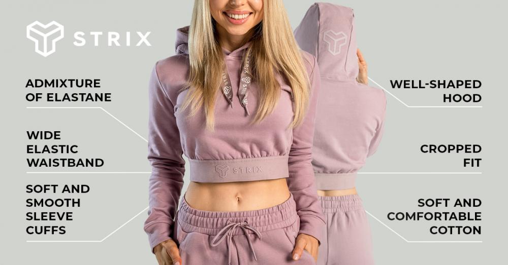 Women‘s Essential Cropped Hoodie Mauve - STRIX