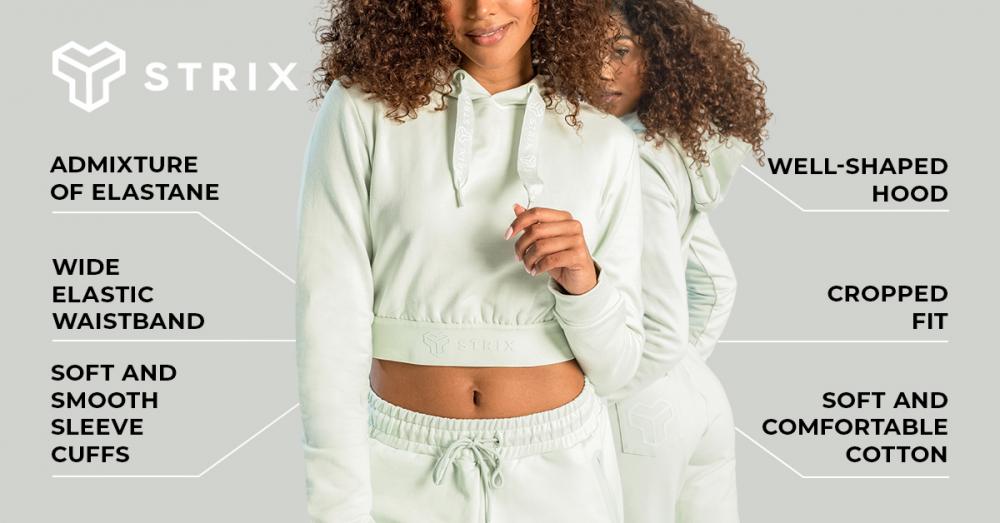 Women‘s Essential Cropped Hoodie Moon Grey - STRIX