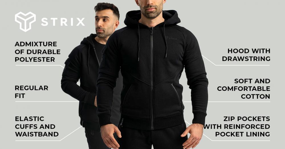 Nova Zip Up Hoodie black - STRIX