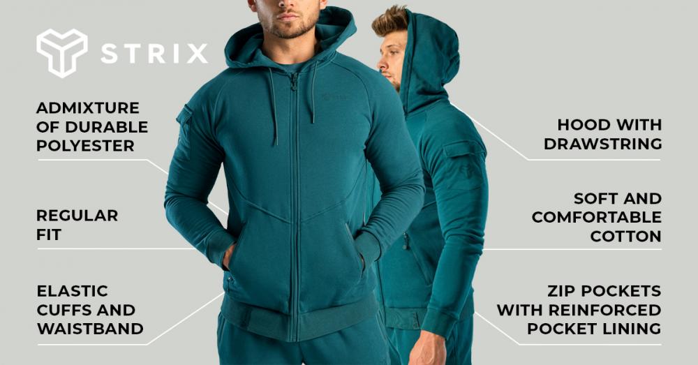 Nova Zip Up Hoodie Deep Teal - STRIX