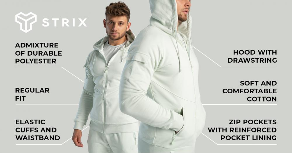 Nova Zip Up Hoodie Moon Grey - STRIX