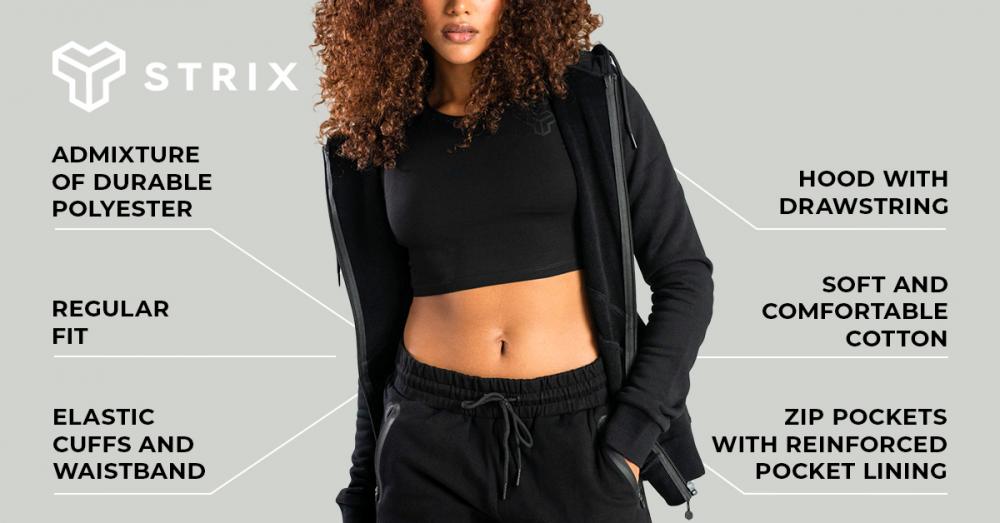 Women‘s Nova Zip Up Hoodie Black - STRIX