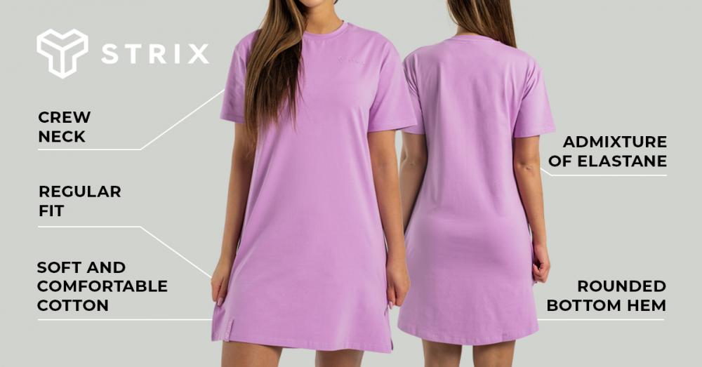 Women’s ALPHA T-Shirt Dress Amethyst - STRIX