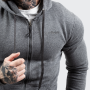 Men’s Zipper Hoodie Grey Black - GymBeam