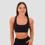 Mesh Panel Sports Bra Black - GymBeam