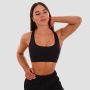 Mesh Panel Sports Bra Black - GymBeam