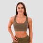 Mesh Panel Sports Bra Olive - GymBeam