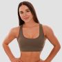 Mesh Panel Sports Bra Olive - GymBeam