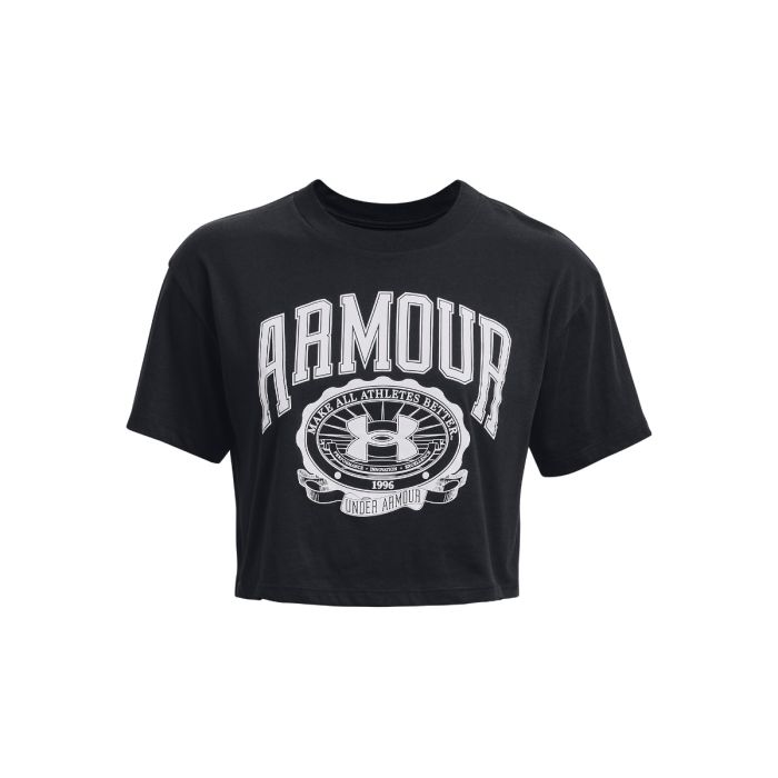 Women‘s Collegiate Crest Crop Top SS Grey - Under Armour