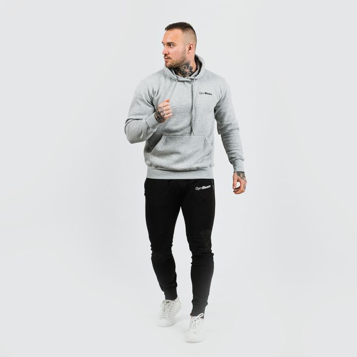 Men’s Athlete Hoodie Grey Black - GymBeam