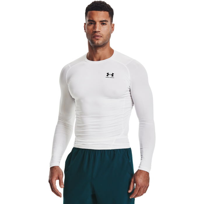 HG Armour Comp LS Compression Shirt White - Under Armour