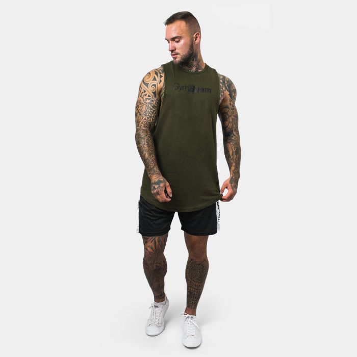 Men’s Cut Off Tank Top Military Green - GymBeam