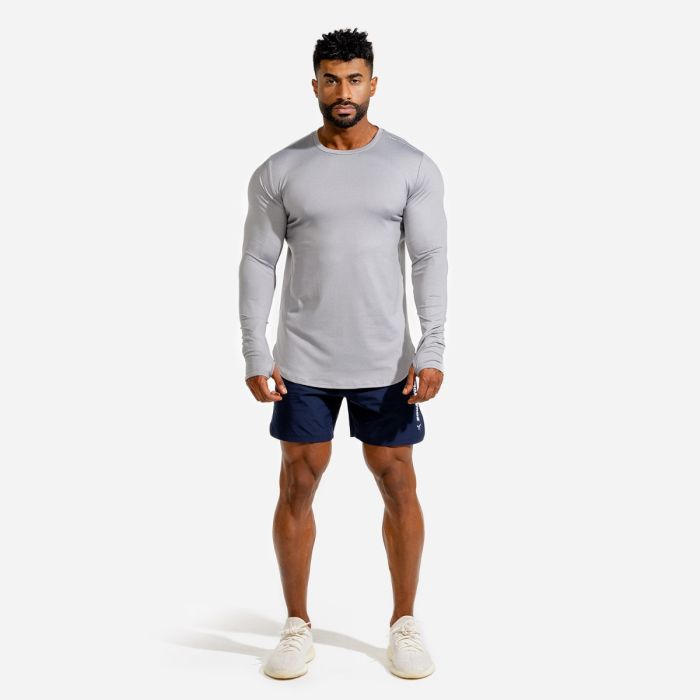 Statement Muscle Grey Long Sleeve T-shirt - SQUATWOLF