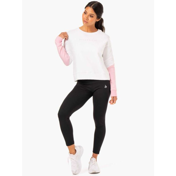 Women‘s Hybrid Pullover White Pink - Ryderwear