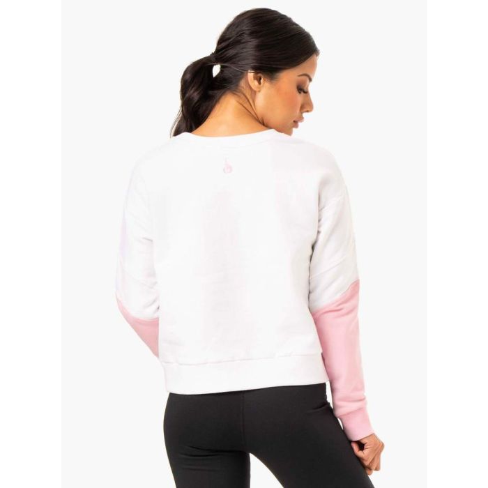 Women‘s Hybrid Pullover White Pink - Ryderwear