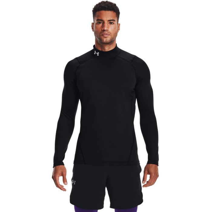 Men‘s ColdGear Armour Fitted Mock Long-Sleeve T-Shirt Black - Under Armour