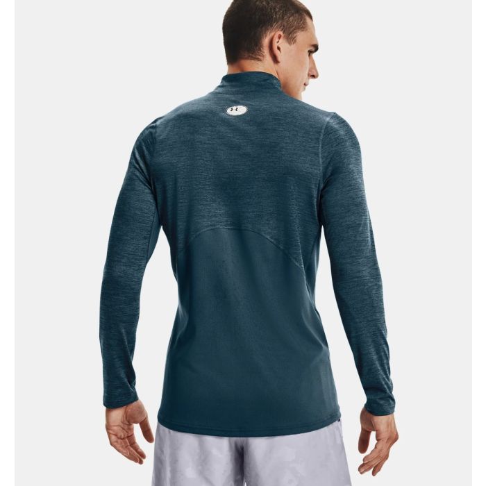 Men‘s ColdGear Armour Fitted Mock Long-Sleeve T-Shirt Twst Blue - Under Armour