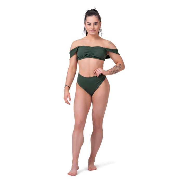 Miami Retro Bikini Top Green - NEBBIA