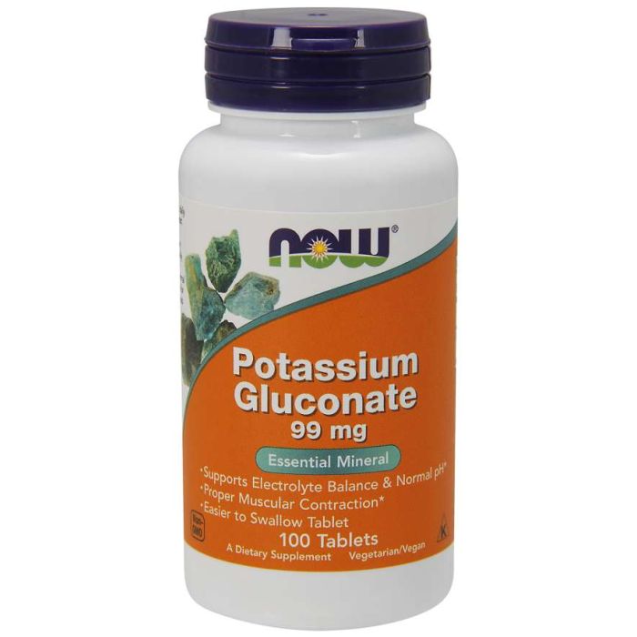 Potassium gluconate 99 mg - NOW Foods