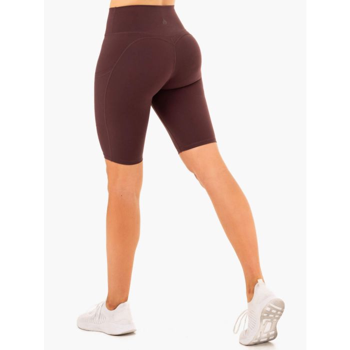 Women‘s Reset High-Waisted Pocket Bike Shorts Chocolate - Ryderwear