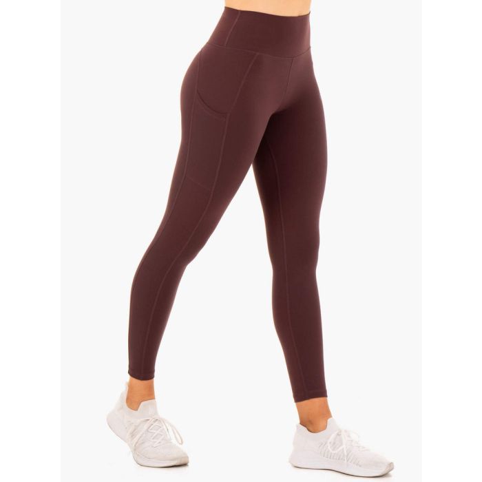 Women‘s Reset High Waisted Pocket Leggings Chocolate - Ryderwear