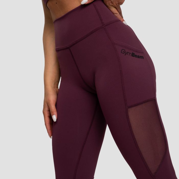 Women‘s Leggings Mesh Panel Eggplant - GymBeam