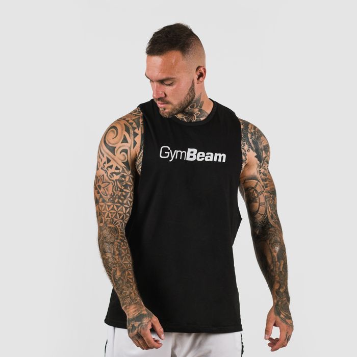 Men’s Cut Off Tank Top Black - GymBeam