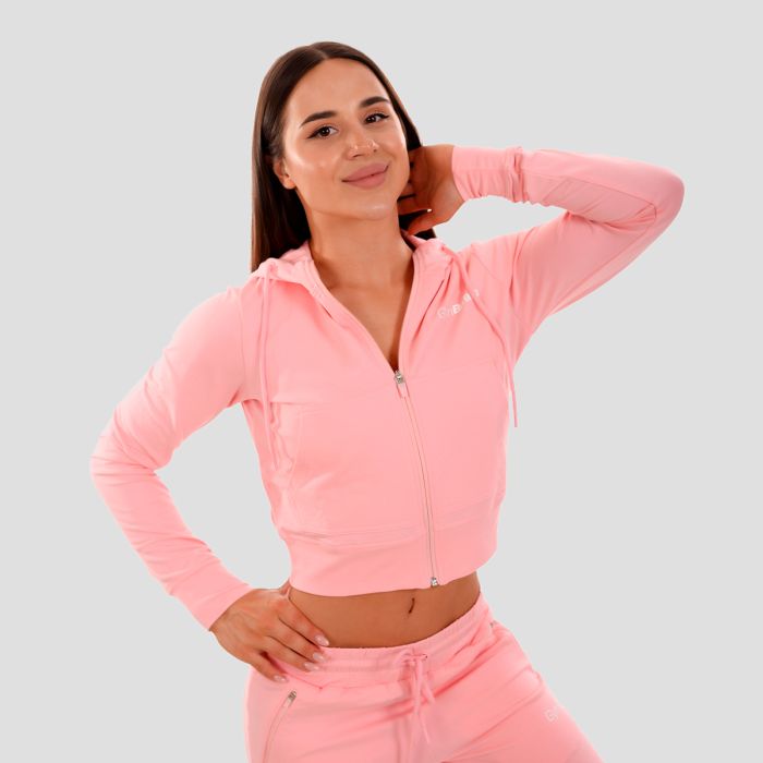 Women‘s TRN Zip-Up Hoodie Pink - GymBeam