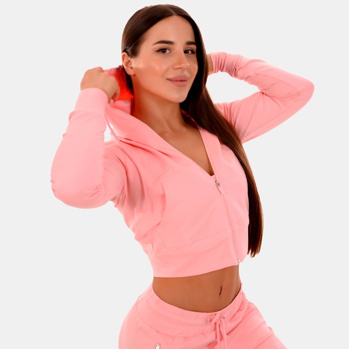 Women‘s TRN Zip-Up Hoodie Pink - GymBeam