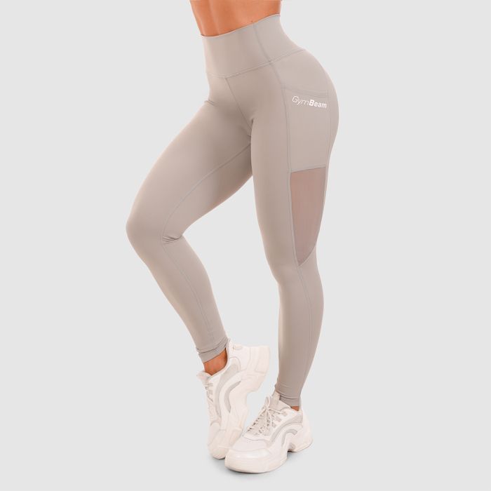 Women‘s Mesh Panel Leggings Grey - GymBeam