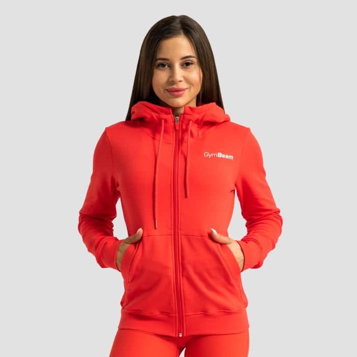 Women‘s Limitless Zip Up Hoodie Hot Red - GymBeam