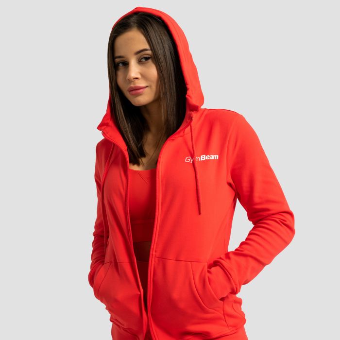 Women‘s Limitless Zip Up Hoodie Hot Red - GymBeam