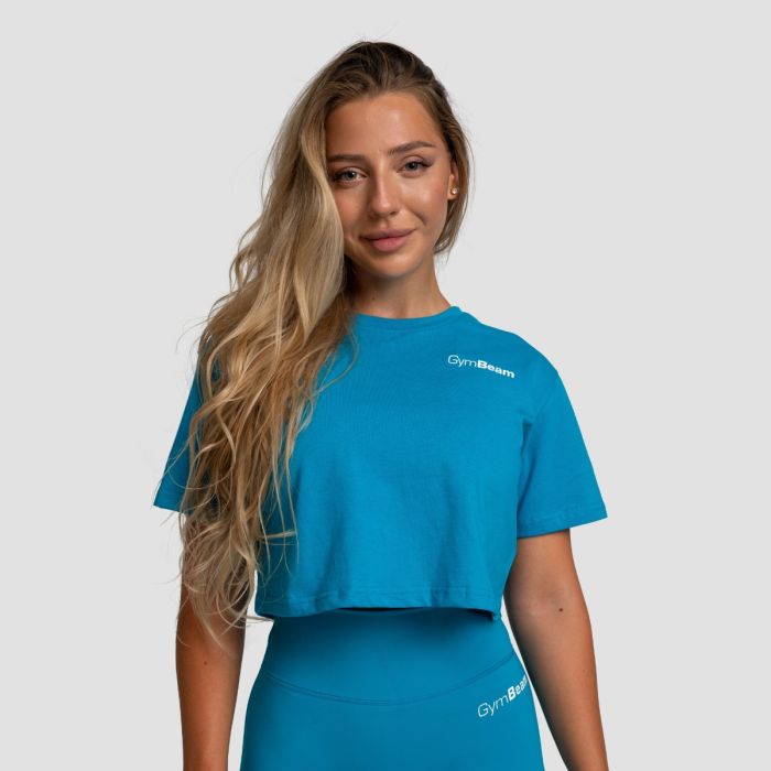 Women‘s Limitless Cropped T-shirt Aquamarine - GymBeam