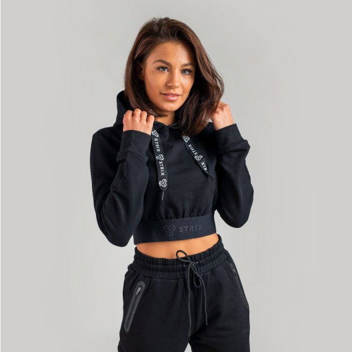 Women‘s Essential Cropped Hoodie Black - STRIX