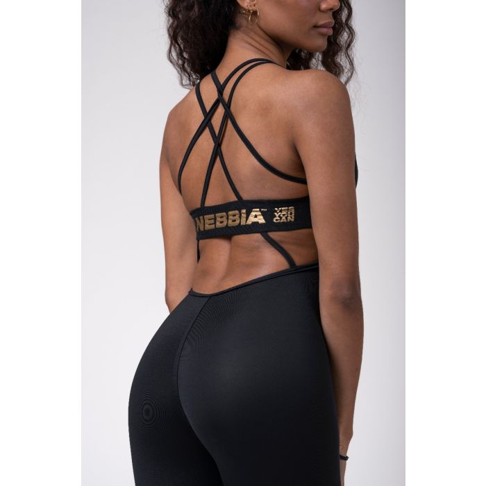 Women‘s Intense Golden Overall Black - NEBBIA