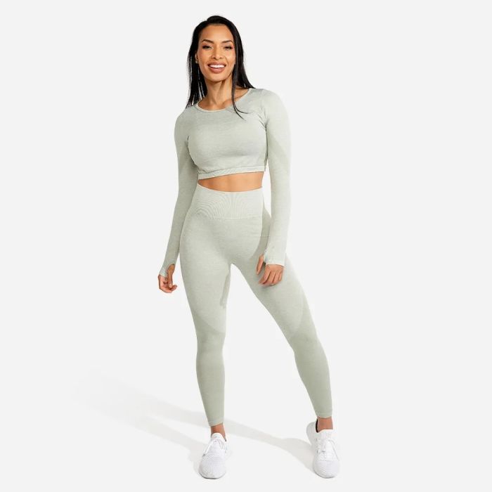 Marl Seamless Crop Top Ice - SQUATWOLF