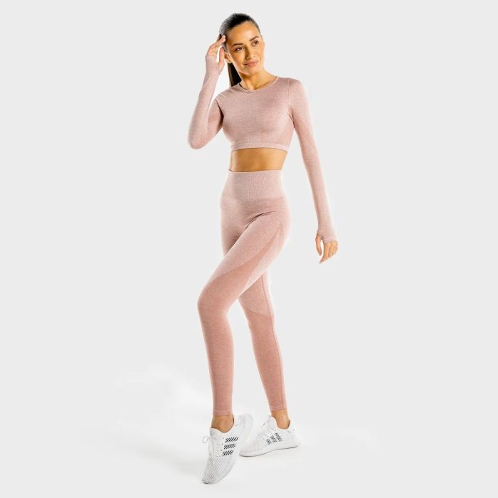 Marl Seamless Crop Top Rose Gold - SQUATWOLF