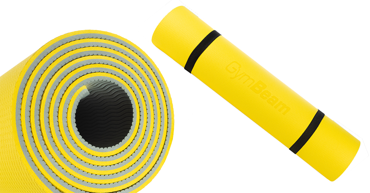 Dual Yoga Mat Grey/Yellow - GymBeam